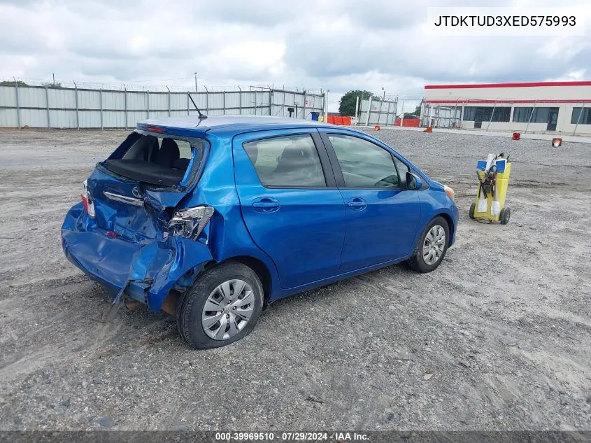 2014 Toyota Yaris Le (Tmc/Cbu Plant) VIN: JTDKTUD3XED575993 Lot: 39969510