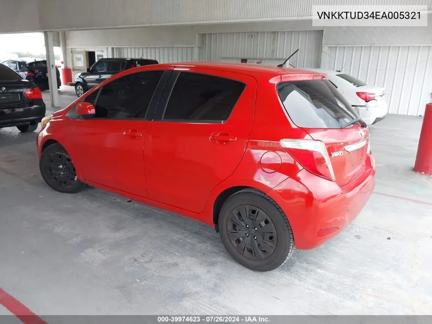 2014 Toyota Yaris Le (Tmmf Plant) VIN: VNKKTUD34EA005321 Lot: 39974623