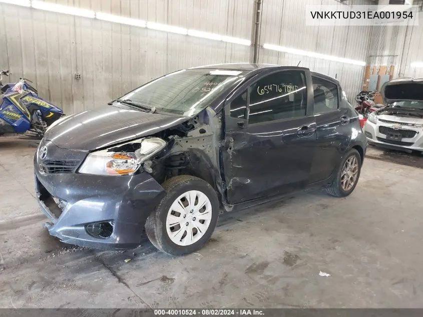 2014 Toyota Yaris L (Tmmf Plant) VIN: VNKKTUD31EA001954 Lot: 40010524