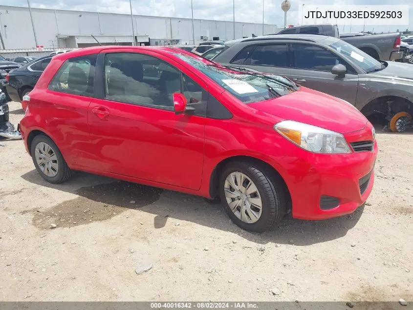 2014 Toyota Yaris VIN: JTDJTUD33ED592503 Lot: 40016342