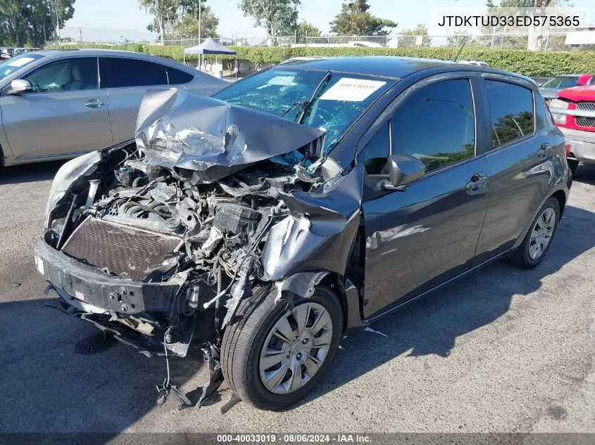 2014 Toyota Yaris Le (Tmc/Cbu Plant) VIN: JTDKTUD33ED575365 Lot: 40033019