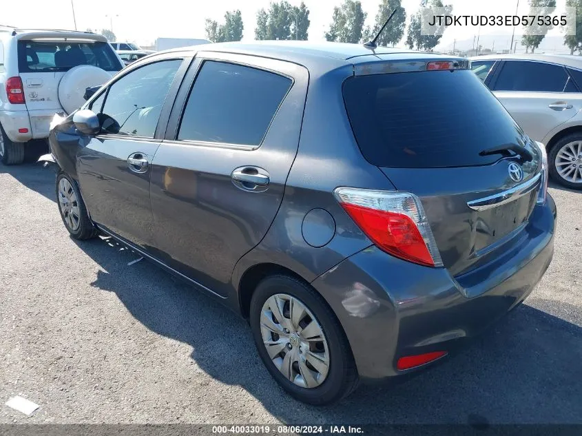 2014 Toyota Yaris Le (Tmc/Cbu Plant) VIN: JTDKTUD33ED575365 Lot: 40033019