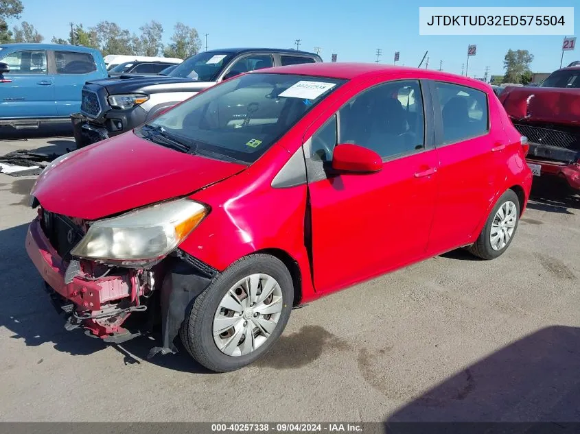 2014 Toyota Yaris Le (Tmc/Cbu Plant) VIN: JTDKTUD32ED575504 Lot: 40257338