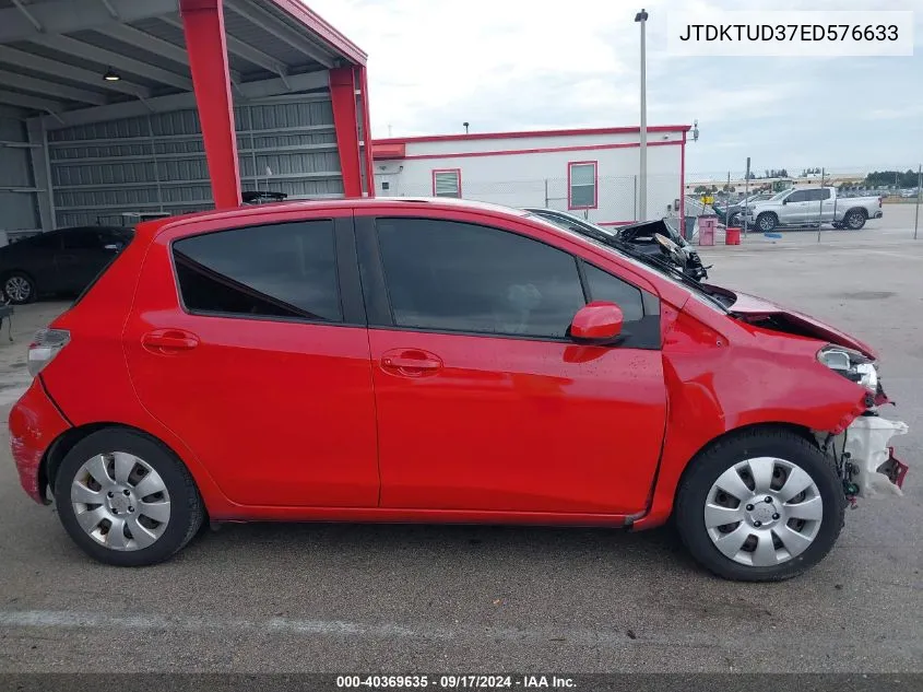 2014 Toyota Yaris Le (Tmc/Cbu Plant) VIN: JTDKTUD37ED576633 Lot: 40369635