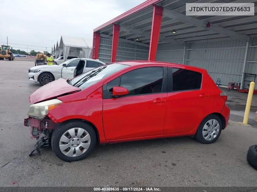 2014 Toyota Yaris Le (Tmc/Cbu Plant) VIN: JTDKTUD37ED576633 Lot: 40369635