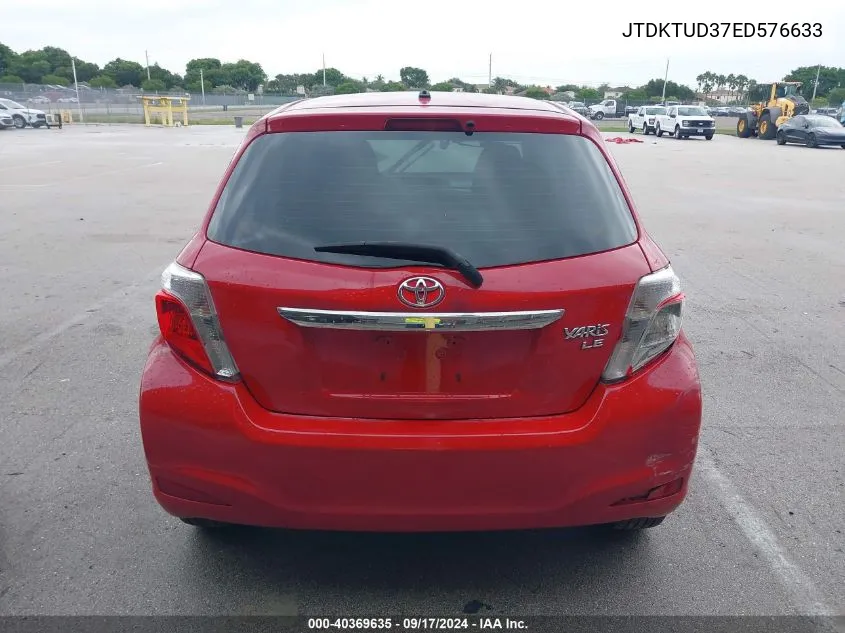 2014 Toyota Yaris VIN: JTDKTUD37ED576633 Lot: 40369635