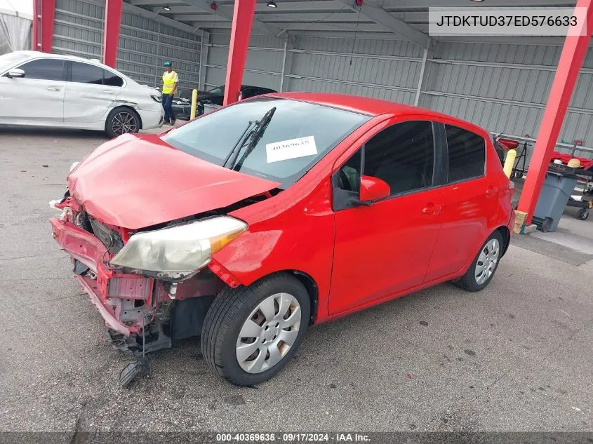 2014 Toyota Yaris Le (Tmc/Cbu Plant) VIN: JTDKTUD37ED576633 Lot: 40369635