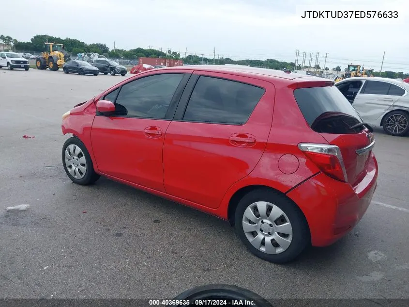 2014 Toyota Yaris Le (Tmc/Cbu Plant) VIN: JTDKTUD37ED576633 Lot: 40369635