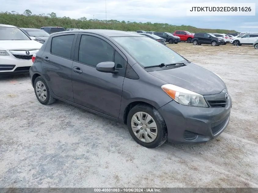 2014 Toyota Yaris VIN: JTDKTUD32ED581626 Lot: 40501083