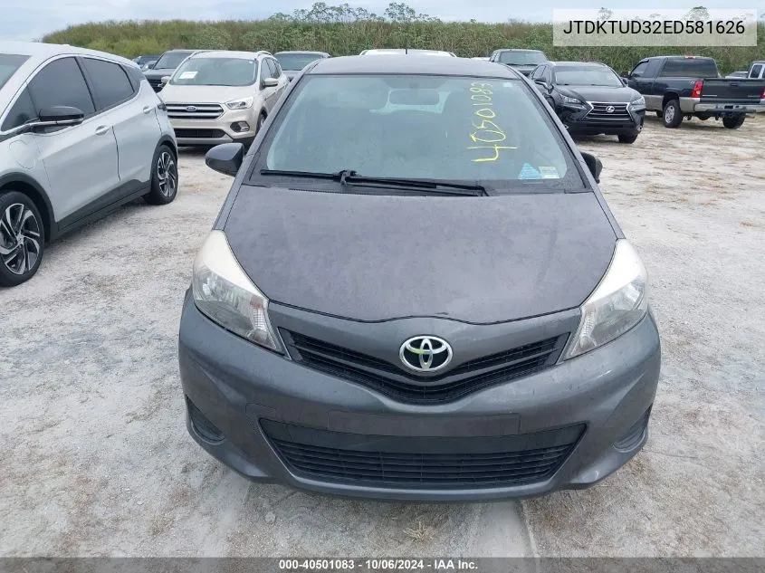 2014 Toyota Yaris VIN: JTDKTUD32ED581626 Lot: 40501083