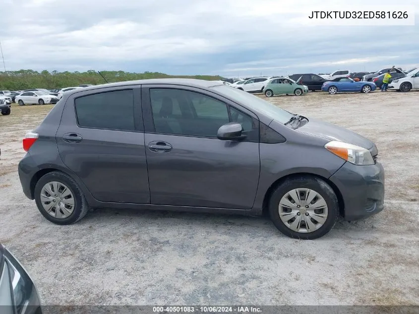 2014 Toyota Yaris VIN: JTDKTUD32ED581626 Lot: 40501083