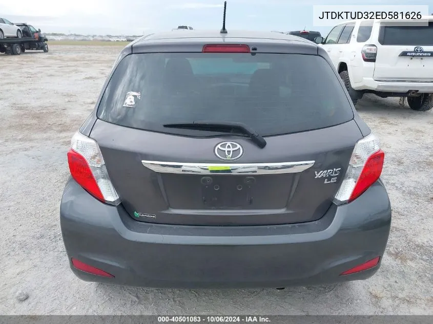 2014 Toyota Yaris VIN: JTDKTUD32ED581626 Lot: 40501083