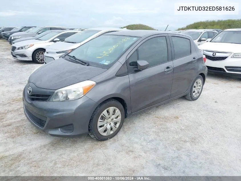 2014 Toyota Yaris VIN: JTDKTUD32ED581626 Lot: 40501083