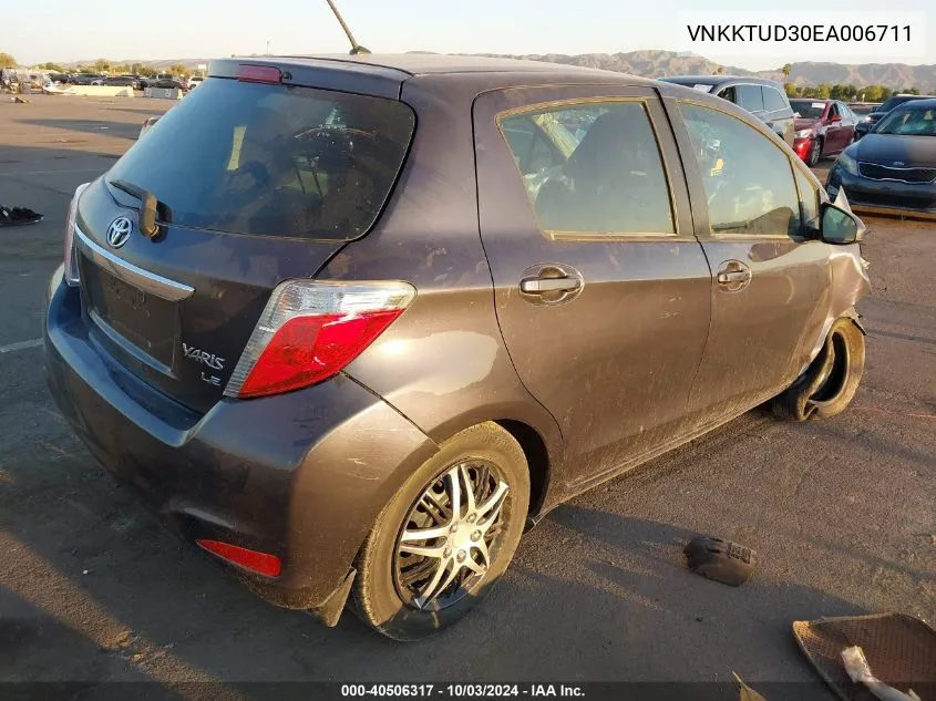 2014 Toyota Yaris Le VIN: VNKKTUD30EA006711 Lot: 40506317