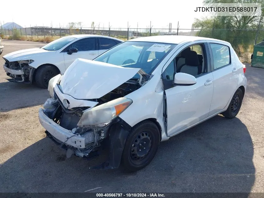 2014 Toyota Yaris Le (Tmc/Cbu Plant) VIN: JTDKTUD31ED588017 Lot: 40566797