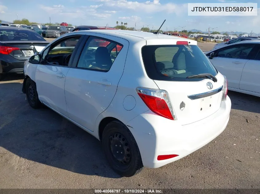 2014 Toyota Yaris Le (Tmc/Cbu Plant) VIN: JTDKTUD31ED588017 Lot: 40566797