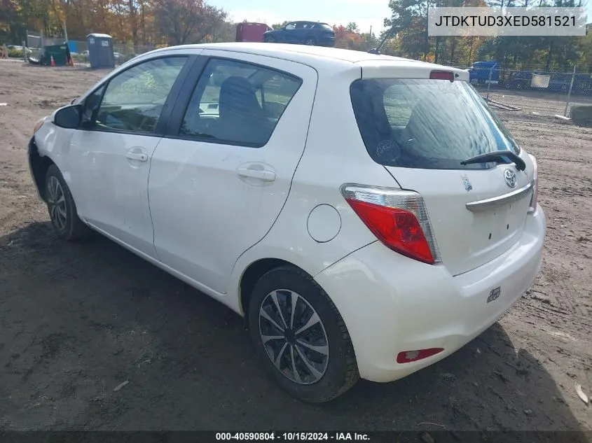 2014 Toyota Yaris Le (Tmc/Cbu Plant) VIN: JTDKTUD3XED581521 Lot: 40590804