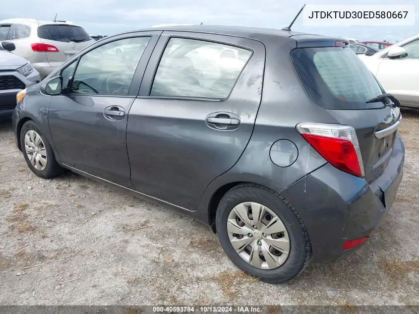 2014 Toyota Yaris VIN: JTDKTUD30ED580667 Lot: 40593784