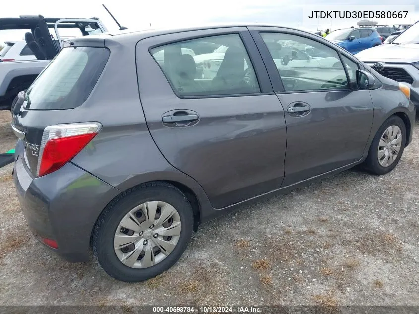 2014 Toyota Yaris VIN: JTDKTUD30ED580667 Lot: 40593784