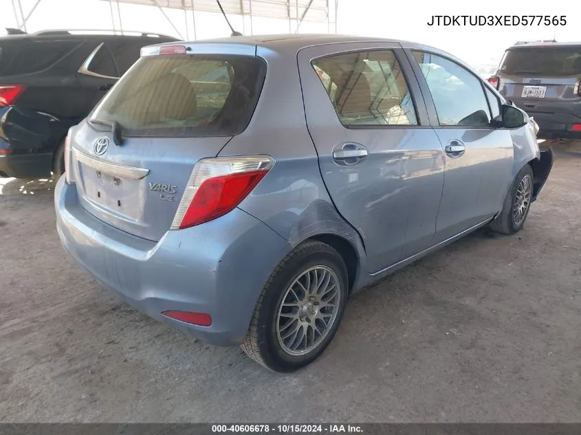 2014 Toyota Yaris Le (Tmc/Cbu Plant) VIN: JTDKTUD3XED577565 Lot: 40606678