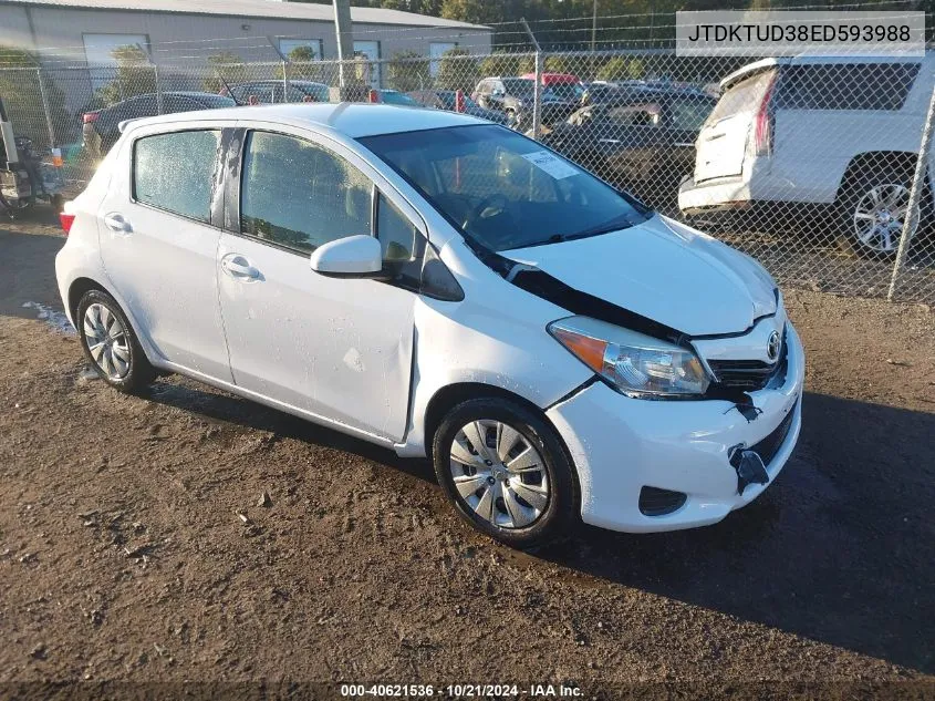 2014 Toyota Yaris L (Tmc/Cbu Plant) VIN: JTDKTUD38ED593988 Lot: 40621536