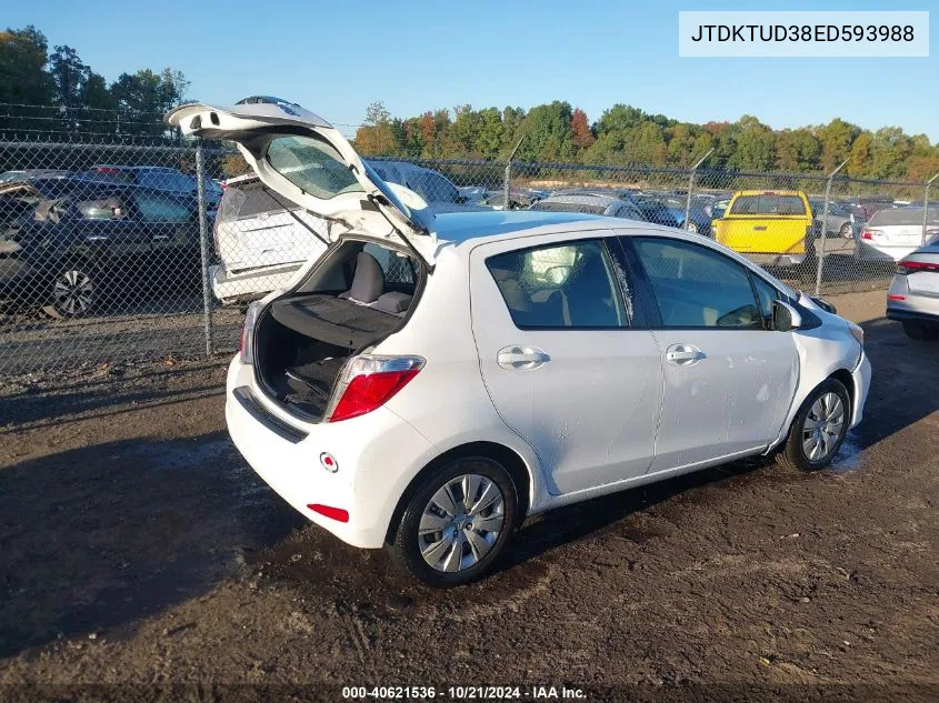 2014 Toyota Yaris L (Tmc/Cbu Plant) VIN: JTDKTUD38ED593988 Lot: 40621536