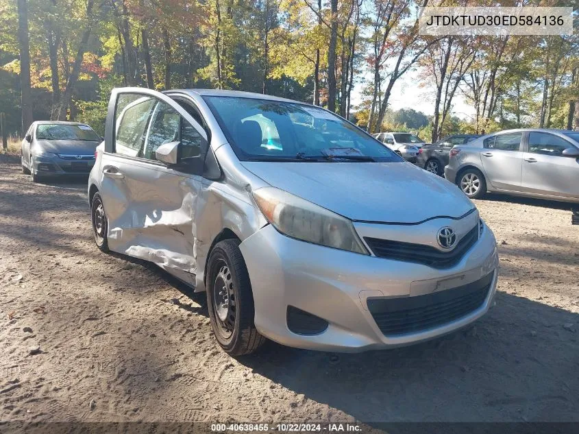 2014 Toyota Yaris Le (Tmc/Cbu Plant) VIN: JTDKTUD30ED584136 Lot: 40638455