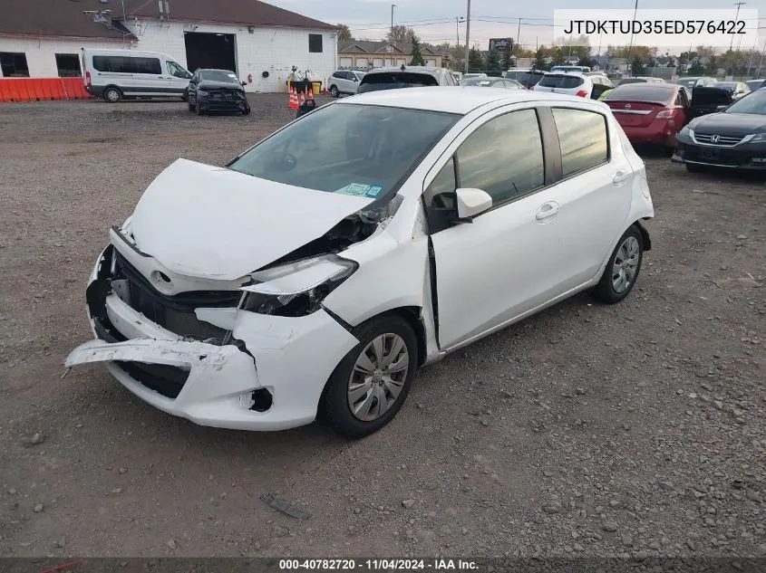 2014 Toyota Yaris Le (Tmc/Cbu Plant) VIN: JTDKTUD35ED576422 Lot: 40782720