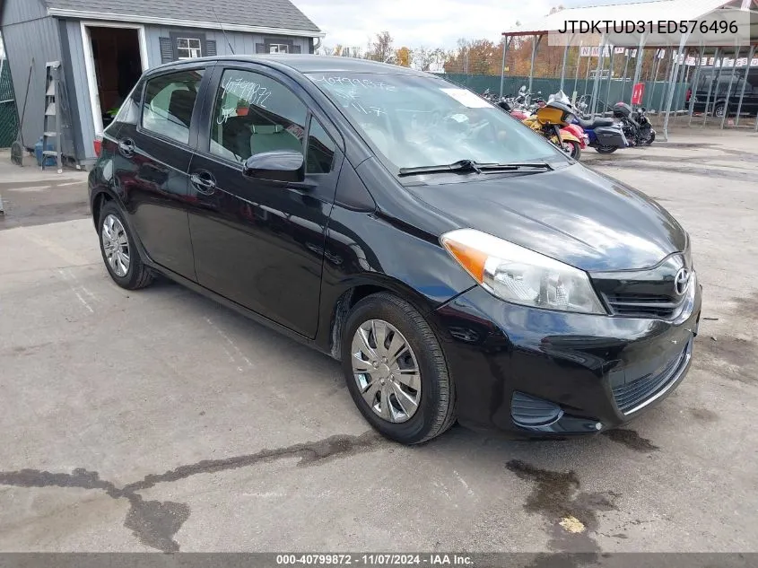 2014 Toyota Yaris Le (Tmc/Cbu Plant) VIN: JTDKTUD31ED576496 Lot: 40799872