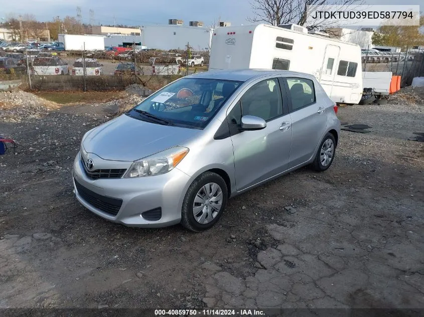 2014 Toyota Yaris Le (Tmc/Cbu Plant) VIN: JTDKTUD39ED587794 Lot: 40859750