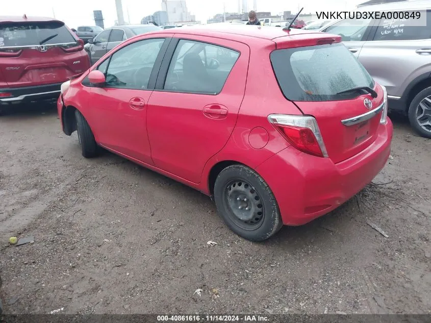 2014 Toyota Yaris Le (Tmmf Plant) VIN: VNKKTUD3XEA000849 Lot: 40861616