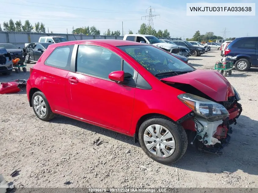 2015 Toyota Yaris VIN: VNKJTUD31FA033638 Lot: 12096675