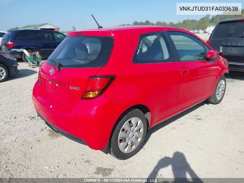 VNKJTUD31FA033638 2015 Toyota Yaris