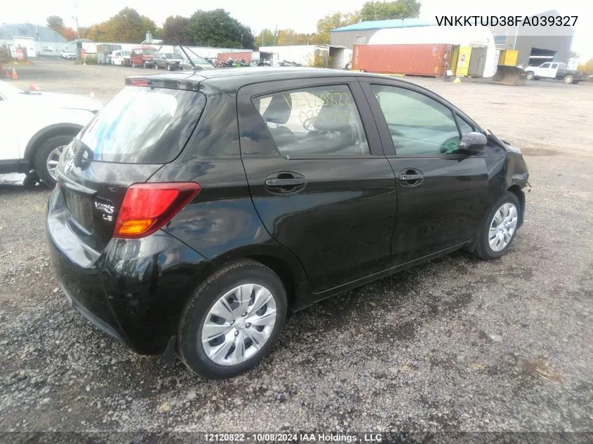 2015 Toyota Yaris VIN: VNKKTUD38FA039327 Lot: 12120822