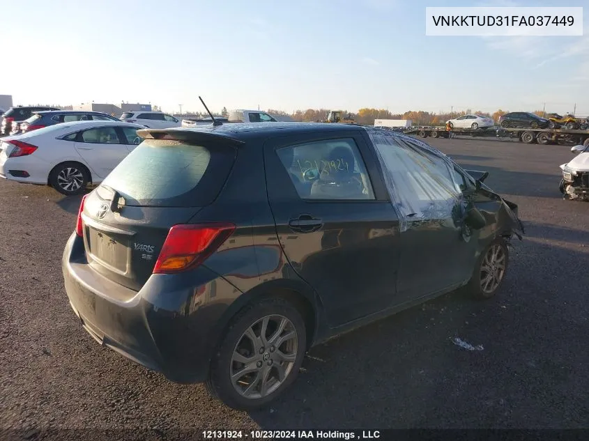 2015 Toyota Yaris Se VIN: VNKKTUD31FA037449 Lot: 12131924