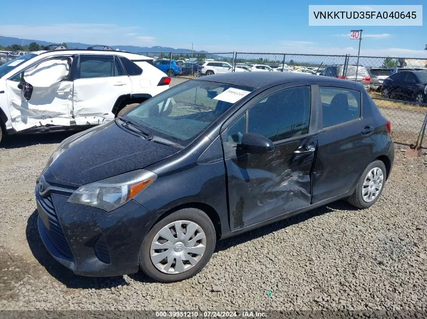 VNKKTUD35FA040645 2015 Toyota Yaris L