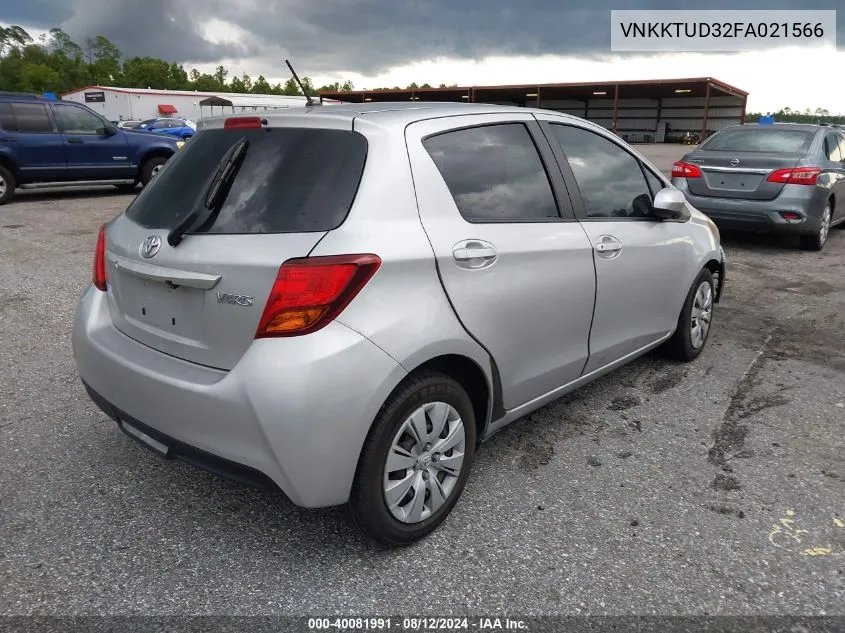 VNKKTUD32FA021566 2015 Toyota Yaris L