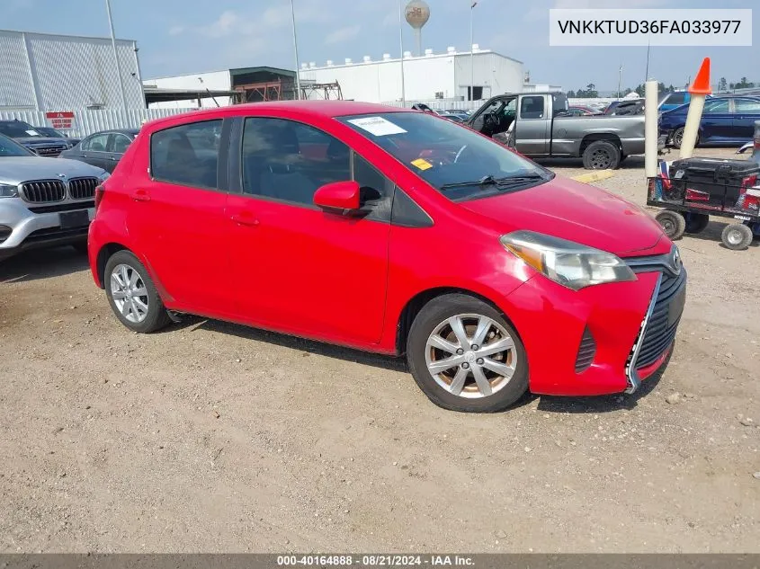 VNKKTUD36FA033977 2015 Toyota Yaris Le