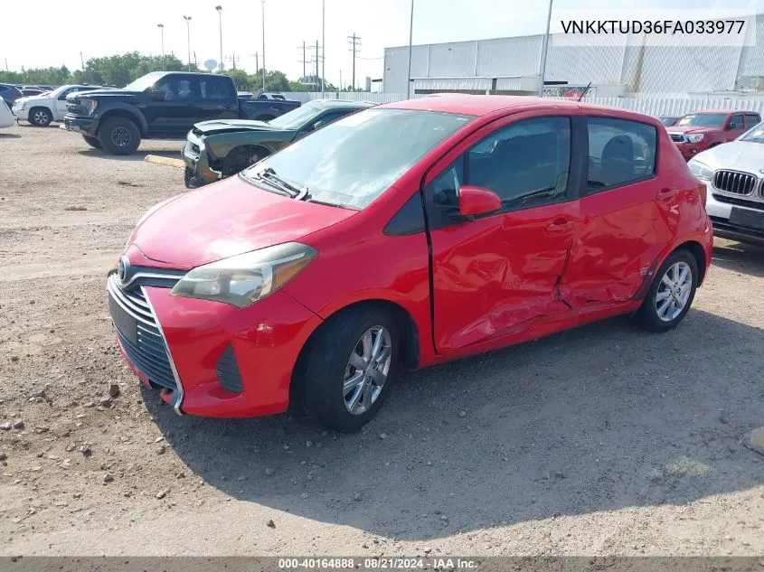 VNKKTUD36FA033977 2015 Toyota Yaris Le