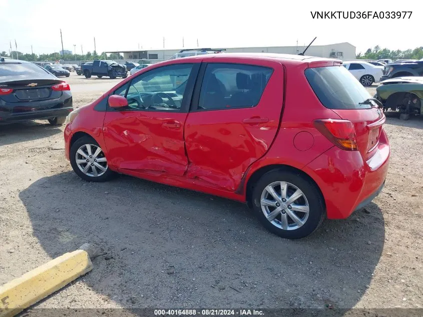 VNKKTUD36FA033977 2015 Toyota Yaris Le