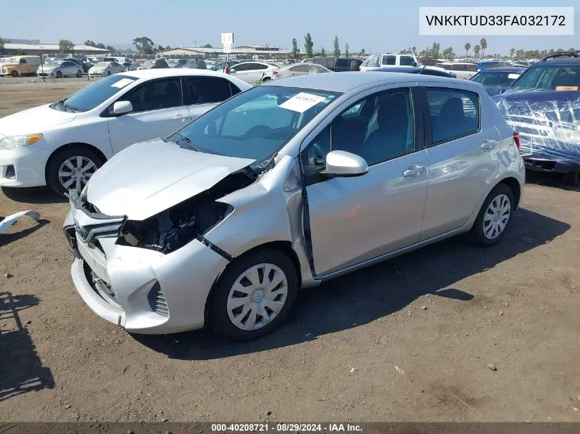 2015 Toyota Yaris L VIN: VNKKTUD33FA032172 Lot: 40208721