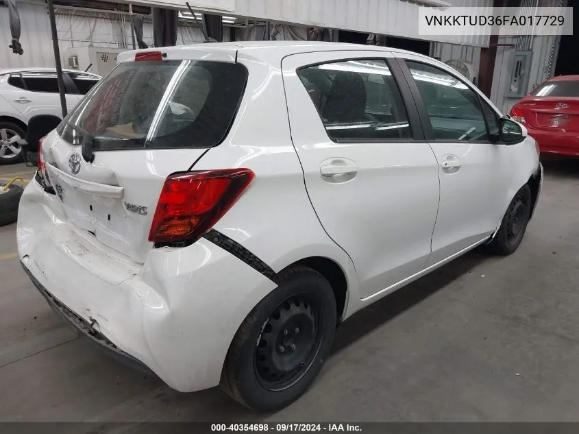 VNKKTUD36FA017729 2015 Toyota Yaris L