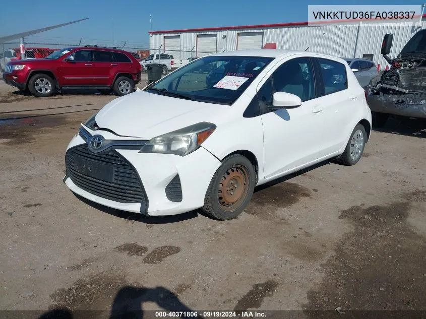 2015 Toyota Yaris L VIN: VNKKTUD36FA038337 Lot: 40371806