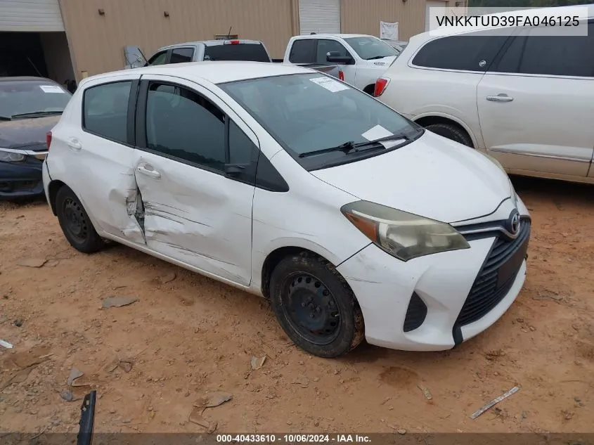 2015 Toyota Yaris VIN: VNKKTUD39FA046125 Lot: 40433610