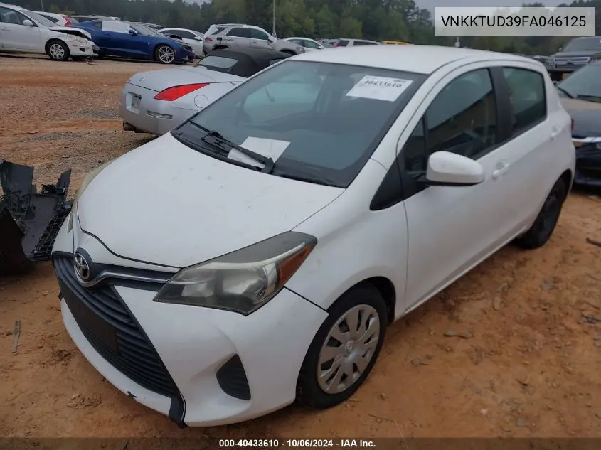 2015 Toyota Yaris VIN: VNKKTUD39FA046125 Lot: 40433610