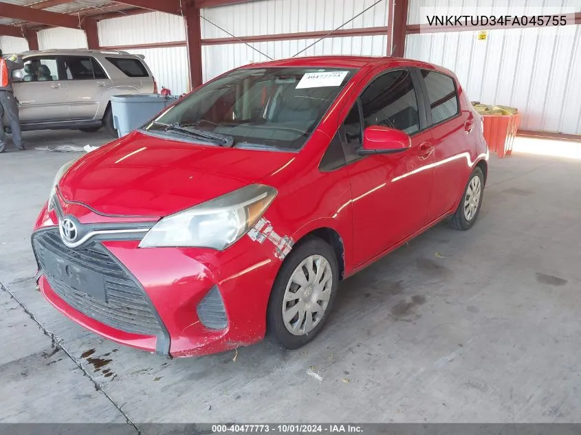 2015 Toyota Yaris L VIN: VNKKTUD34FA045755 Lot: 40477773