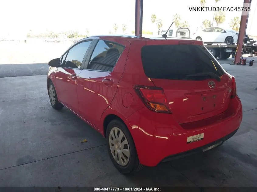 2015 Toyota Yaris L VIN: VNKKTUD34FA045755 Lot: 40477773