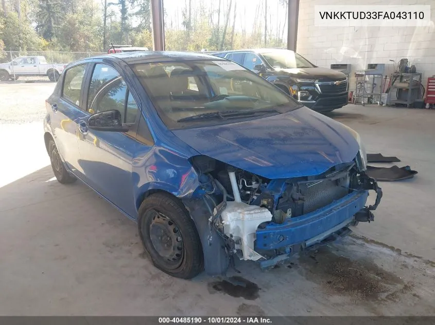 VNKKTUD33FA043110 2015 Toyota Yaris L