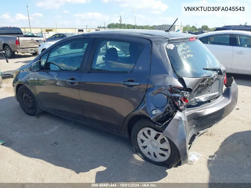 VNKKTUD30FA045543 2015 Toyota Yaris L