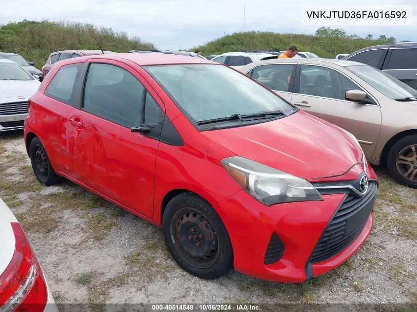 2015 Toyota Yaris L VIN: VNKJTUD36FA016592 Lot: 40514548